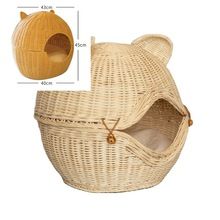 新款宠物猫编织屋猫脸手工编织新颖制作宠物批发宠物窝