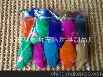 宠物玩具批发 新奇BF--84好玩2英寸兔皮老鼠玩具