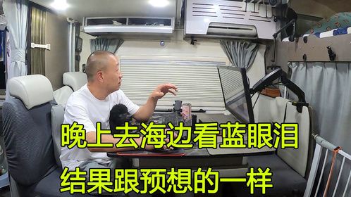 房车停在海边露营，晚上一个去东海边看蓝眼泪，结果跟预料的一样