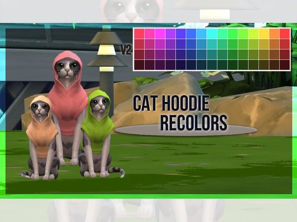 模拟人生4 v1.36喵星人猫咪单卫衣宠物衣服MOD