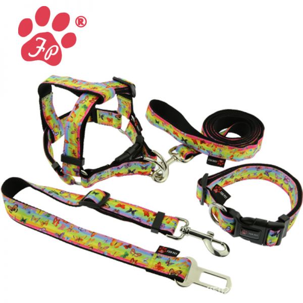 猫狗尼龙项圈宠物狗用品胸背带 中小型犬项圈狗牵引绳套装狗链