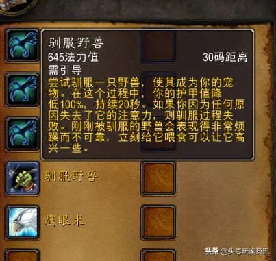 魔兽世界怀旧服猎人宠物技能加点（魔兽世界怀旧服猎人宠物的训练点怎么获得）(1)