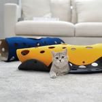 毛毡DIY猫咪拼色隧道玩耍通道滚地龙芝士洞跨境宠物用品树洞拼接