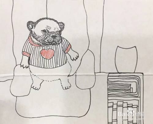 插画教程之沙发上的法斗犬