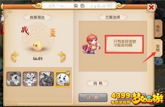 梦幻西游手游宠物染色攻略