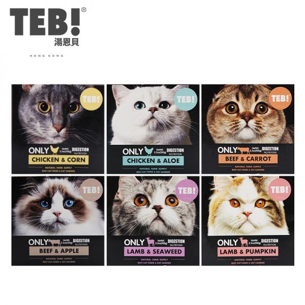 TEB汤恩贝L系列猫罐头田园走地鸡牛肉羊肉苹果味猫罐头猫湿粮猫零食宠物猫咪零食 L全系6罐