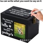 木质带相框殡葬猫咪狗狗下葬用品宠物骨灰盒纪念宠物棺材宠物