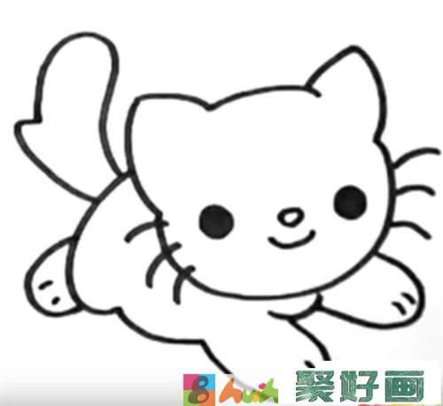 可爱的小猫简笔画步骤图解怎么画简笔画教程