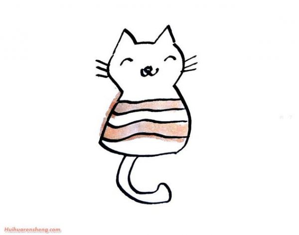 宠物猫简笔画法步骤图解