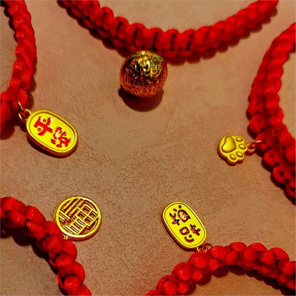 猫咪项圈猫铃铛新年围脖狗狗项链小型犬宠物饰品配饰脖圈筱陈陈 岁岁平安单个装