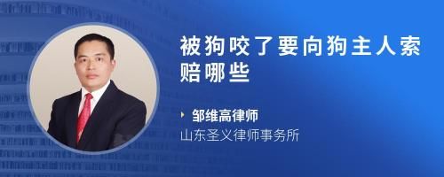 被狗咬了要向狗主人索赔哪些