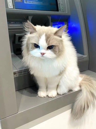 不高兴，我这么可爱，坐这里他都不吐猫粮！！！