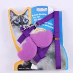 猫咪工字背带式牵引绳遛猫宠物用品爱心蝴蝶结挂饰猫链厂家直供