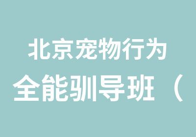 北京宠物行为全能驯导班（网课+面授）