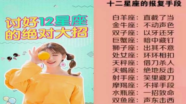 讨好十二星座的绝对大招,白羊座消息记得秒回,恋爱必修课