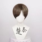 生化危机里昂cos假发 斯科特 肯尼迪青棕挑染斜分短发cosplay假毛