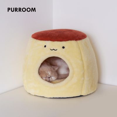 PURROOM原创布丁封闭猫窝狗窝冬季保暖四季通用可拆洗毛绒宠物窝