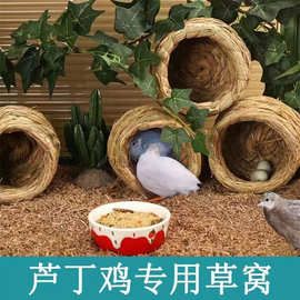 芦丁鸡窝鹌鹑孵化草窝鹦鹉鸟窝保暖鸟屋造景用品可悬挂窝