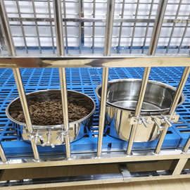 狗盆狗碗防打翻悬挂式猫碗不锈钢宠物食盆猫盆固定喝水碗挂笼用品