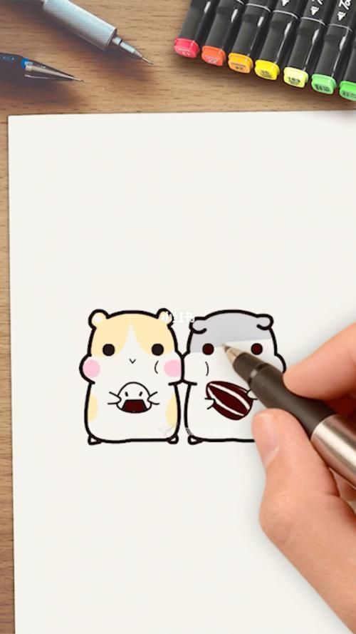 画可爱小仓鼠仓鼠简笔画周末简笔画教程文化绘画