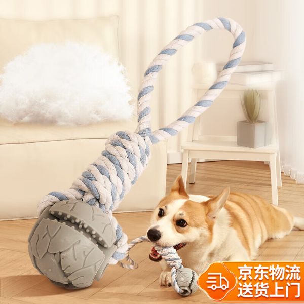 华元宠具（hoopet）狗狗玩具耐咬磨牙玩具球中大型犬柯基柴犬金毛互动解闷神器咬胶绳结宠物玩具用品 【狗狗玩具 耐咬】单绳结