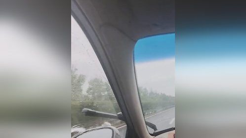 你是想进车里避雨吗？雨刮器“敲窗”打招呼