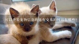 可以查看宠物信息的还有交易的网站有哪些？