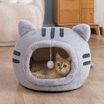 秋冬新款猫咪造型狗窝冬季网红保暖半封闭式猫窝垫宠物用品猫屋