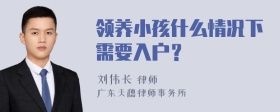 领养小孩什么情况下需要入户?