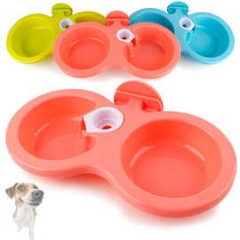 宠物碗塑料悬挂式饮水器狗狗喂食器挂笼狗碗双碗宠物用品厂家批发