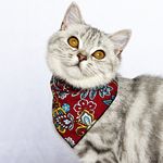 亚马逊宠物狗狗牛仔三角巾猫咪复古花纹口水巾大狗围嘴宠物围巾