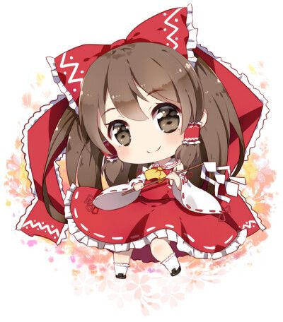P站 插画 Q版 博丽灵梦 東方Project id=56876110 豆芽菜 [pixiv] 