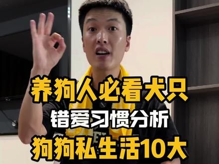 养狗人必看犬只错爱习惯分析，狗狗私生活10大不良行为调整#训犬 #乱叫的狗 #爆冲 #护食 #定点排便