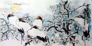 鹤2-谭翃晶国画作品