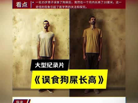 大型纪录片《误食狗屎长高》“原来误吃狗屎还能长高！”#大型纪录片 #抽象 #纪录片传奇