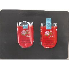 【北极光】上海卷烟厂-牡丹-软盒烟标-1元/2个-植物专题收藏品-实物扫描