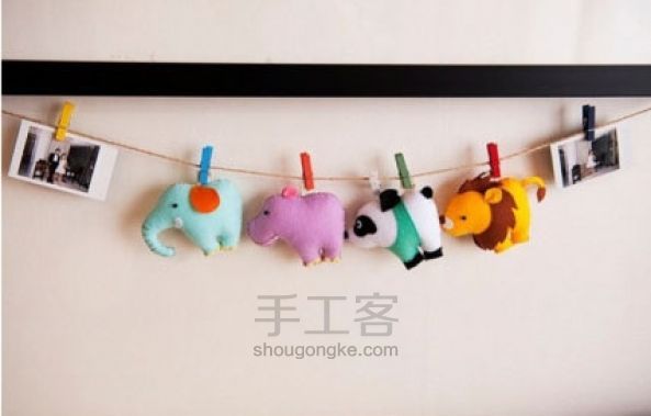 不织布diy 可爱的小动物挂件 第2步