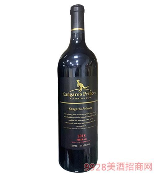 袋鼠公主西拉干红葡萄酒14度750ml
