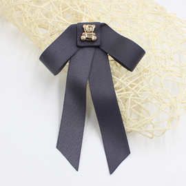 小熊装饰软面材质领结 服装配饰尖角飘带 女士领花厂家批发 TS229