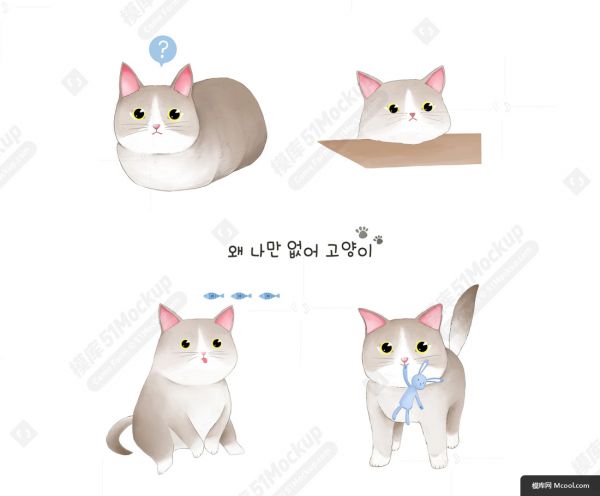 萌宠动物 可爱猫咪 宠物玩具 插图设计PSD-38573预览图