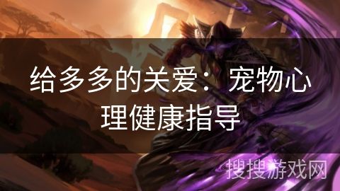 给多多的关爱：宠物心理健康指导