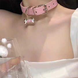 NZ3217甜酷女项圈情侣个性choker辣妹亚文化脖圈颈带朋克小狗项链