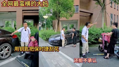 全网最蛮横的大妈！用钥匙把保时捷刮花！还拒不承认！