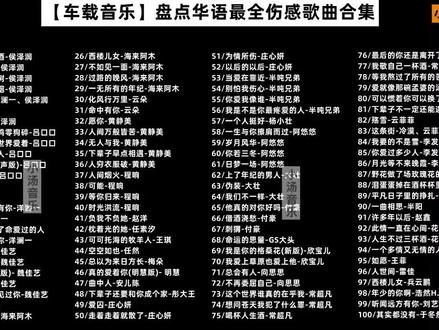 盘点华语100首伤感歌曲合集#热门音乐 #车载音乐 #汽水音乐 #伤感音乐 #音乐分享