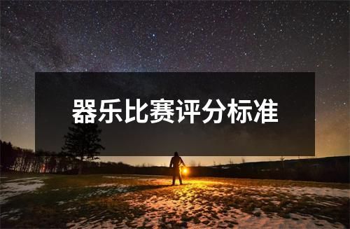 器乐比赛评分标准