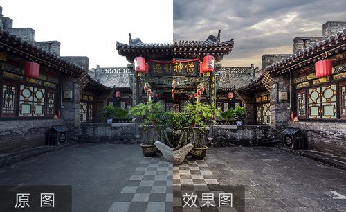 PS+LR-古建筑对称调整和天空处理