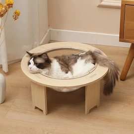 亚马逊跨境木质太空舱猫窝猫咪床宠物用品四季通用猫咪吊床