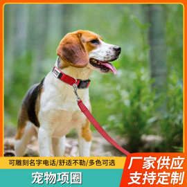 宠物用品尼龙项圈宠物项圈 可雕刻名字电话尼龙织带狗狗项圈套装