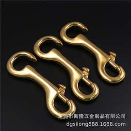 黄铜双头钩扣宠物牵引绳连接挂扣铜马具弹簧钩扣五金箱包配件