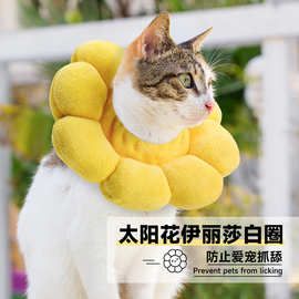 亚马逊跨境宠物项圈太阳花伊丽莎白圈猫咪防舔头套伊丽莎白圈批发